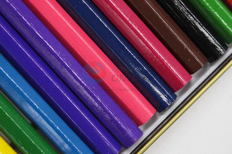 Stundets Stationery 12 Colors Wooden Colour Pencil in Iron Box