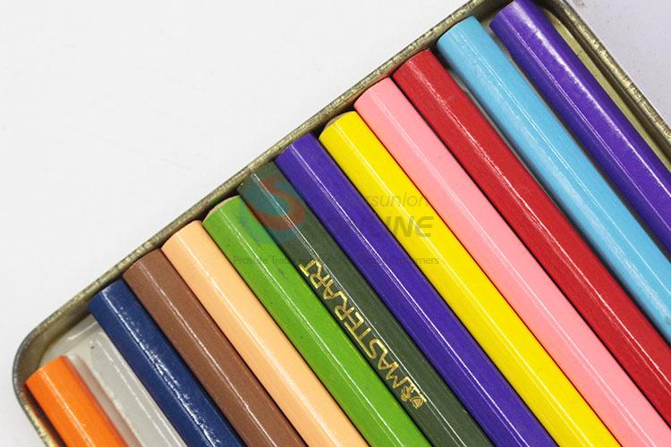 New Style 12 Colors Paint Wooden Pencil in Iron Box