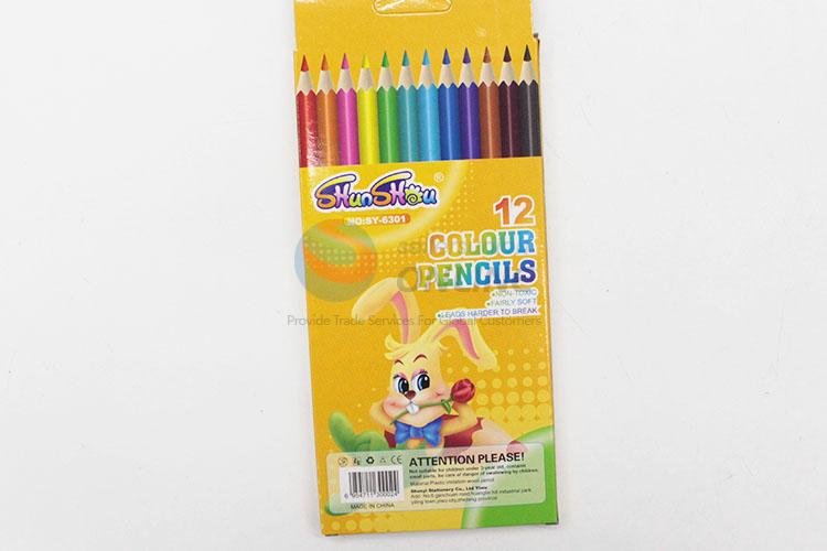 Promotional 12 Colored Wooden Drawing Pencil