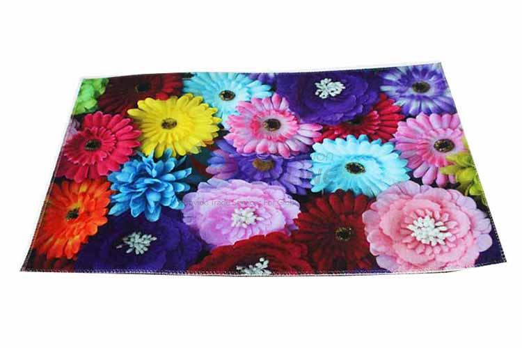 Flower Pattern Decorative Non-slip Front Floor Mat/Rectangular Door Mat