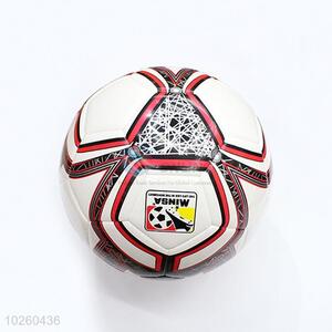 Fashion Style Waterproof Match Football with Straw Mat Grain, Soccer Ball with Rubber Liner