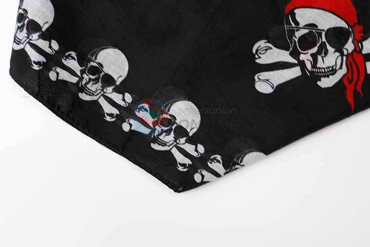 Skull Pattern 100% Cotton Printing Head Kerchief Square Bandana