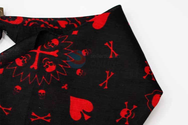 Skull and Poker Pattern 100% Cotton Printing Head Kerchief Square Bandana