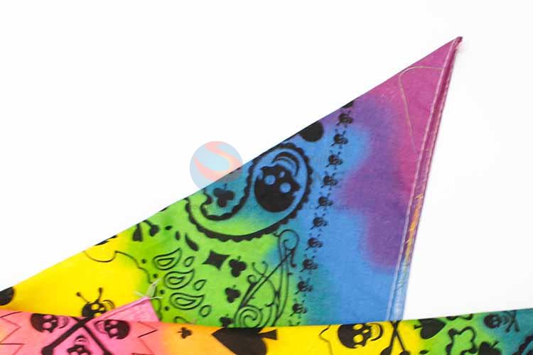 Colorized Skull Pattern 100% Cotton Printing Head Kerchief Square Bandana