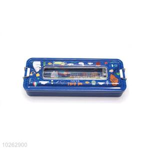 Hot Sale Dark Blue Iron Pencil Box for Student