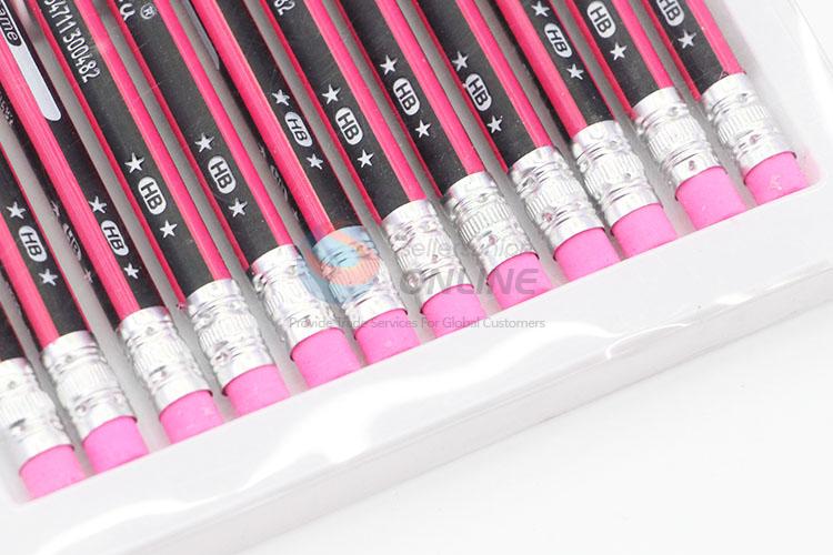 Cheap and High Quality 12pcs HB Pencils Set With Red Lead