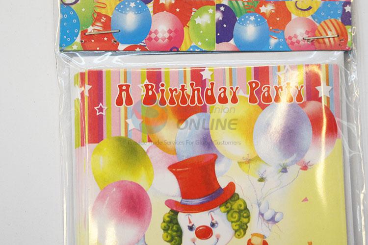 Portable Clown Pattern Paper Birthday Greeting Card/ Gift Card