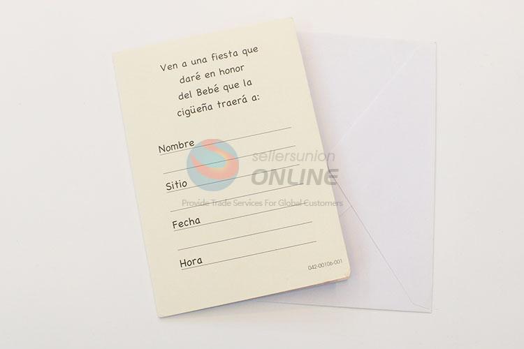 Low Price New Born Baby Printed Cards Greeting Wishes Cards