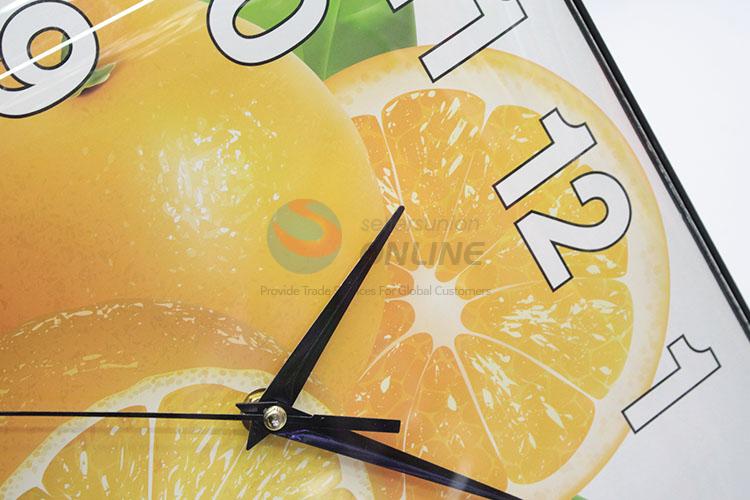 Lovely Orange Printed Modern Decorative Wall Clock