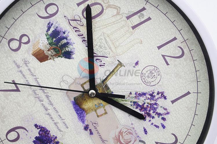 Fashion Home Flower Pattern Decorative Wall Clock