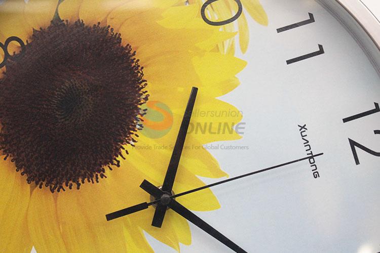 Sunflower Pattern Decorative Plastic Wall Clock