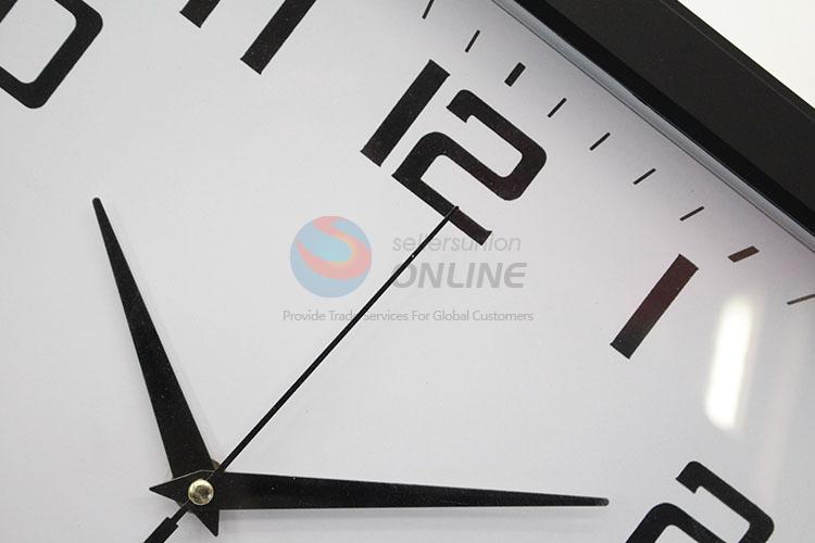 Wholesale Cheap Square Shape Black Frame Wall Clock