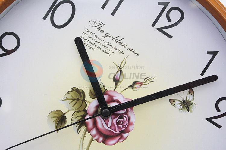 Simple Style Flower Pattern Wall Clock for Home Office