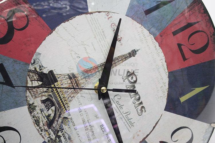 Vintage Style The Eiffel Tower Pattern Plastic Wall Clock