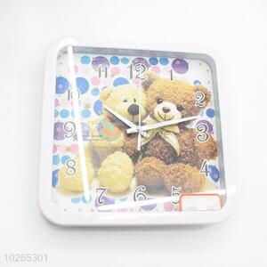 Lovely Bear Printed Decorative Plastic Wall Clock