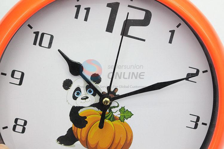 Pumpkin Panda Printed Decorative Plastic Wall Clock