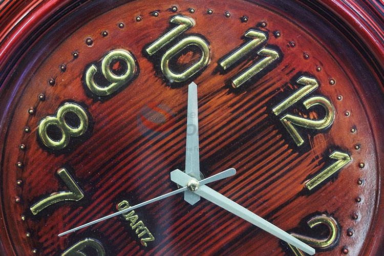 High Quality Vintage Wooden Color Plastic Wall Clock