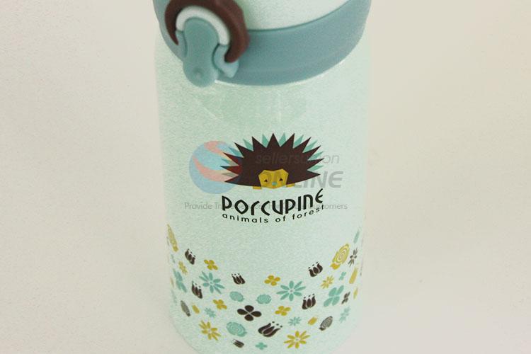 Sky Blue Color Cartoon Hedgehog Pattern Water Bottle 304 Stainless Steel Vacuum Cup Portable Water Bottles