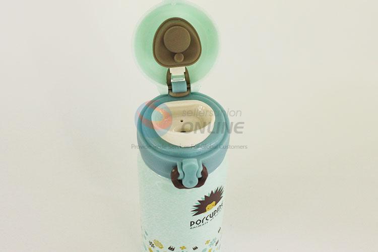 Sky Blue Color Cartoon Hedgehog Pattern Water Bottle 201 Stainless Steel Vacuum Cup Portable Water Bottles