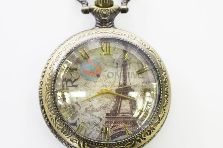 The Eiffel Tower Pattern Vintage Bronze Metal Pocket Watches