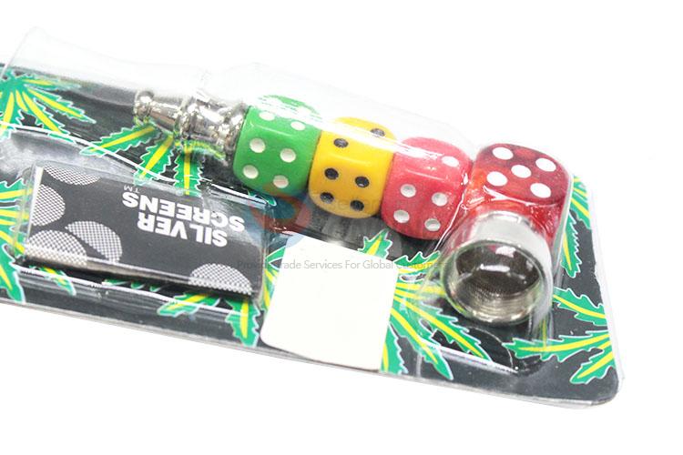 Creative Dice Shaped Handle Metal Tobacco Pipe for Sale