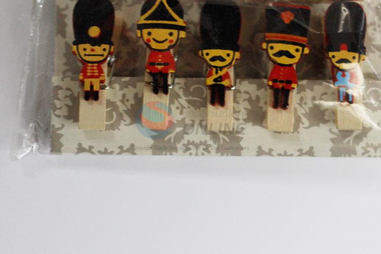 New Customized Cartoon Beefeater Shaped Clip Photo Paper Craft DIY Clips with Hemp Rope