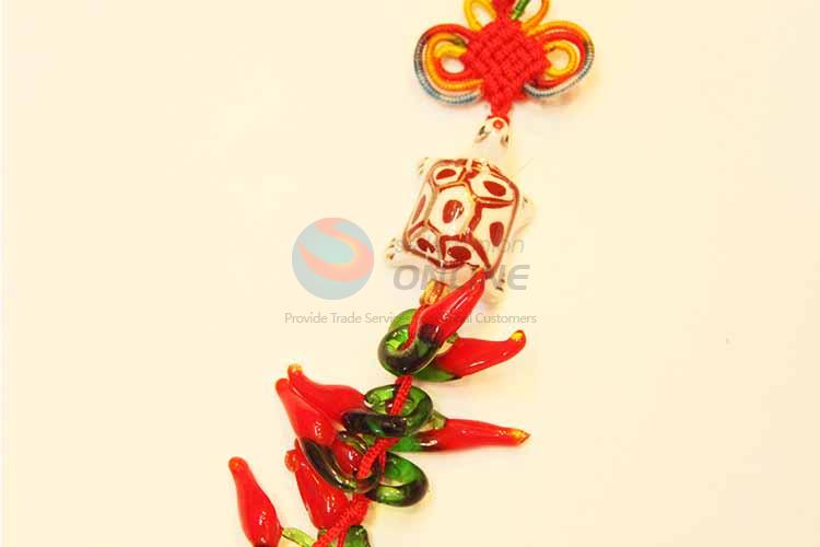 Chili Pendant Hanging Deoration with Ceramic Tortoise