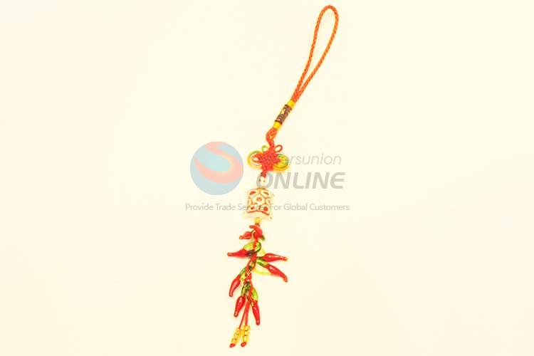 Chili Pendant Hanging Deoration with Ceramic Tortoise