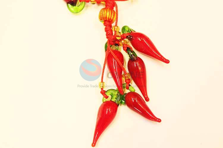 Red Chili String Hanging Decoration with the God of Wealth