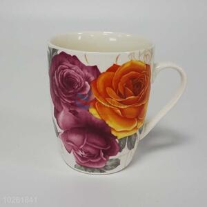 Hot sale flower printing mug cup ceramic cup