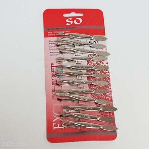 Hot sale wholesale price stainless steel eyebrow tweezers 12pcs