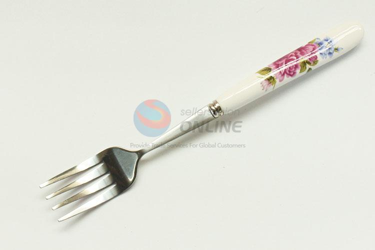 Flower printing fork cheap stainless steel fork