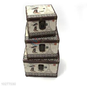 Bottom Price vintage 3pcs PU Storage Box