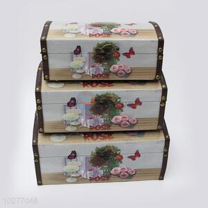 Delicate Design Flower Pattern 3pcs Storage Box