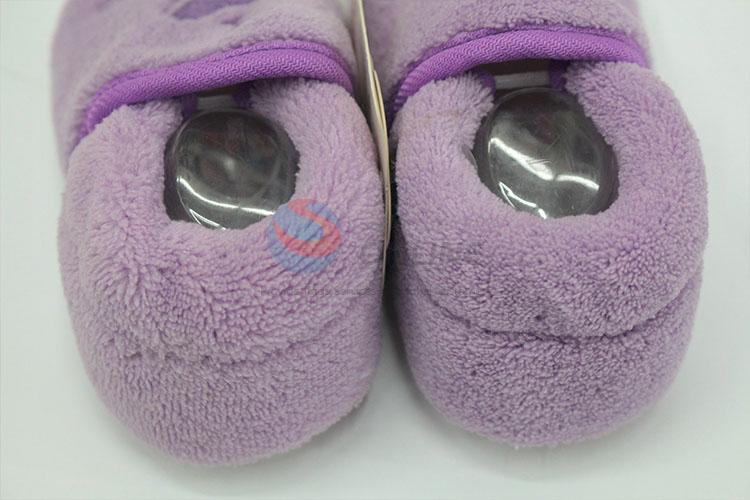 Lovely purple Coral fleece baby shoes