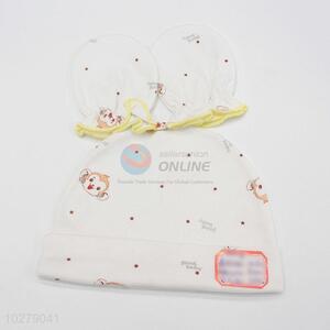 suitable price monkey pattern cotton newborn baby hats&gloves