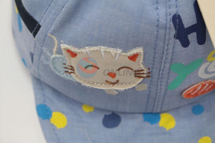 Good sale Lovely cat design baby baseball cap/sunhat