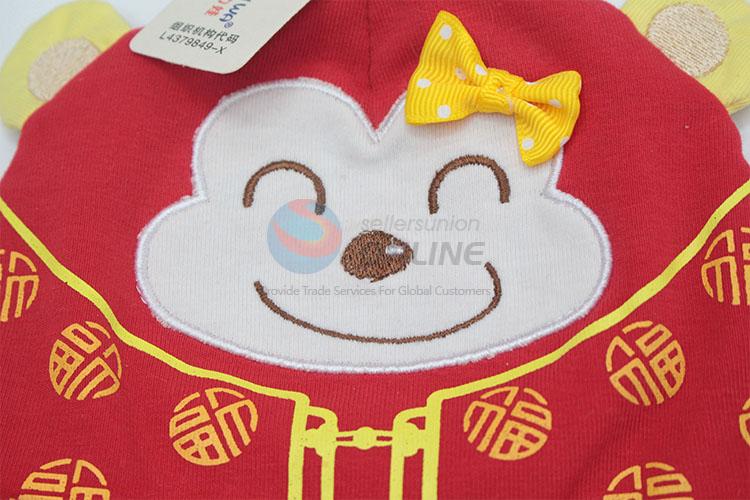 Durable monkey design newborn baby hats for female