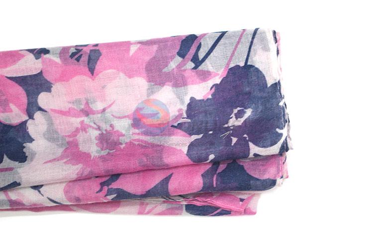 Promotional Flower Pattern Staple Rayon Scarf for Women