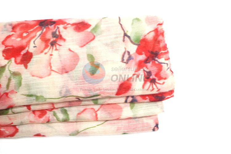 New Arrival Flower Pattern TR Cotton Scarf for Women