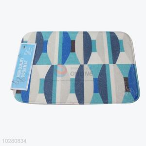 Popular Style Blue and White Oval Pattern Door Flannel Bathroom Mats