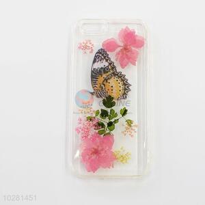 Hot Sale Flower and Butterfly Pattern Acrylic Mobile Phone Shell for iphone