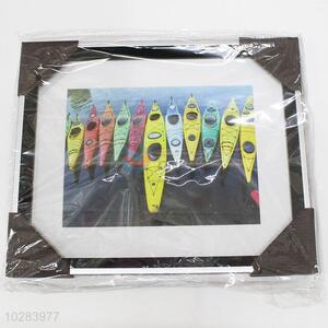 Colorful Canoeing Pattern Black Frame Painting Crafts for Wall Decoration