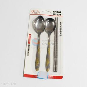 Popular Wholesale 2 Spoons with Chopsticks Cutlery