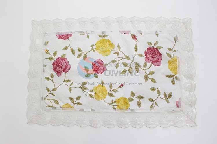 Yellow Flower Pattern Easy Clean Table Mat/Placemat for Restaurants