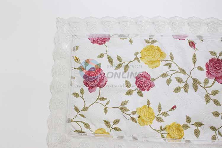 Yellow Flower Pattern Easy Clean Table Mat/Placemat for Restaurants