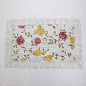 Yellow Flower Pattern Easy Clean Table Mat/Placemat for Restaurants