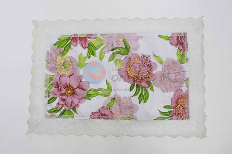 Pink Flower Easy Clean Table Mat/Placemat for Restaurants