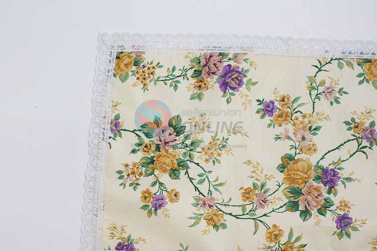 Yellow Flower Pattern Easy Clean Table Mat/Placemat for Restaurants