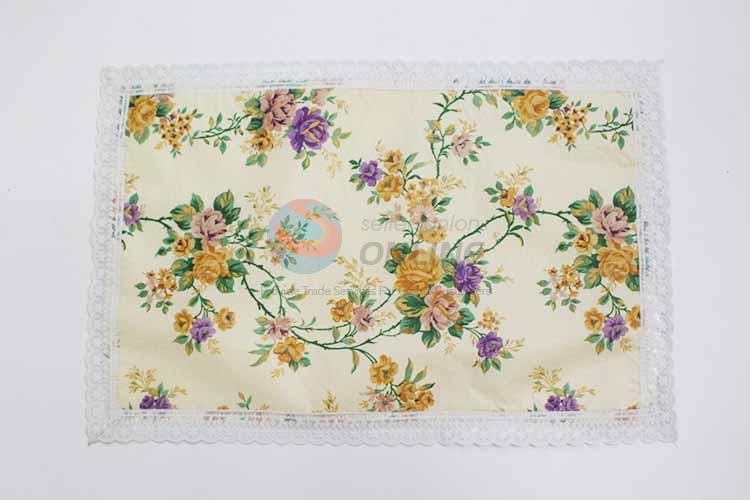 Yellow Flower Pattern Easy Clean Table Mat/Placemat for Restaurants